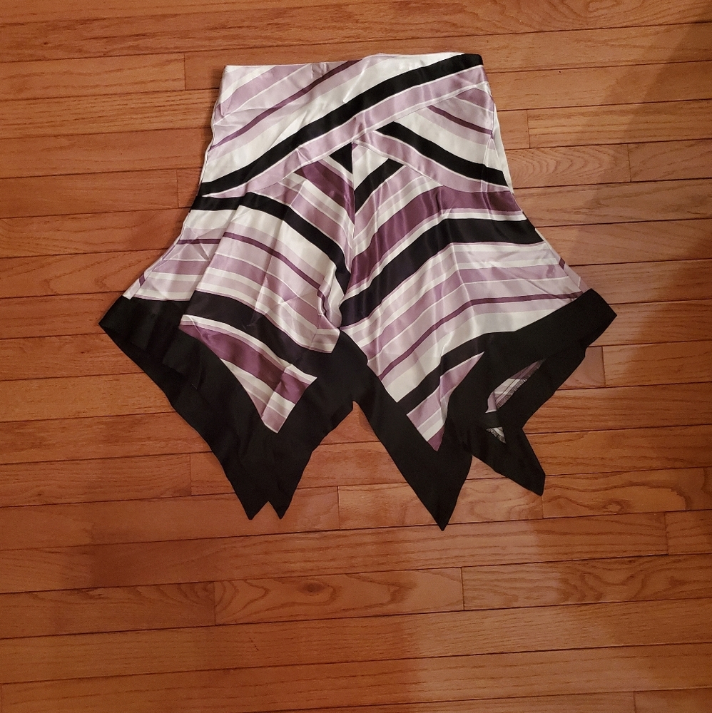 Bebe -  handkerchief skirt, lavender/purple/black